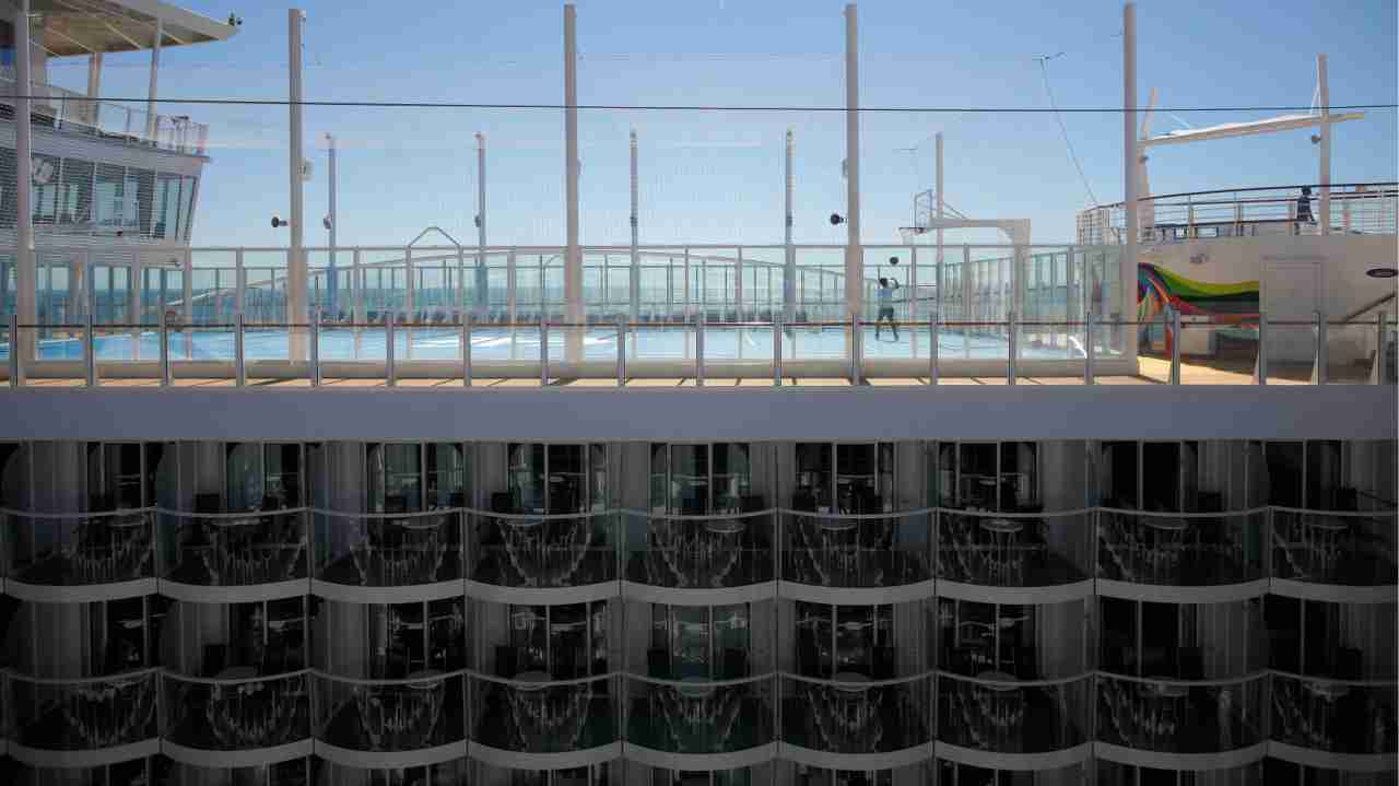 The cruise vessel has a rooftop gaming area where you can indulge in sports like volleyball and basketball. Notably, though, Symphony of the Seas has 28 more staterooms than its sister ship Harmony. The cruise vessel has a rooftop gaming area where you can indulge in sports like volleyball and basketball. Notably, though, Symphony of the Seas has 28 more staterooms than its sister ship Harmony.