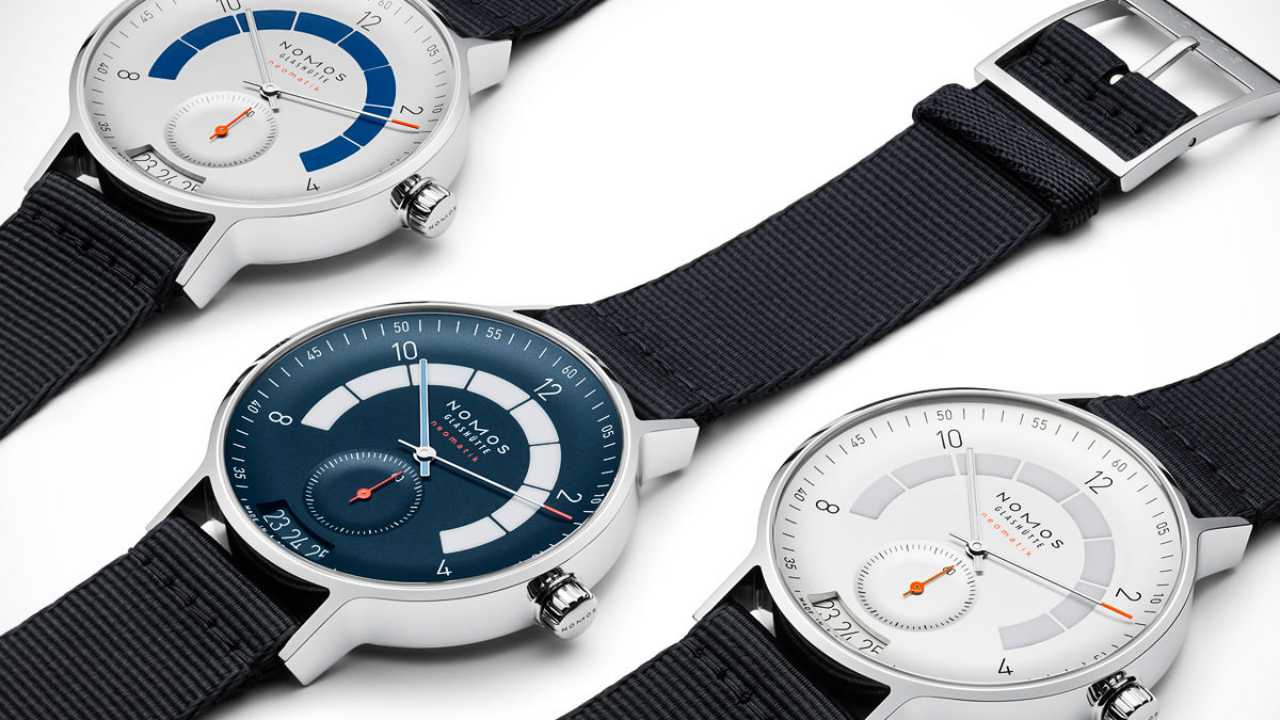 Nomos Glashutte Autobahn | Cost - Rs 3,12,216 | German watchmaker Nomos Glashutte launched this collection, inspired by race tracks and automotive analogue dash counters. It is available in three dial colours. (Image: www.ethoswatches.com) Nomos Glashutte Autobahn | Cost - Rs 3,12,216 | German watchmaker Nomos Glashutte launched this collection, inspired by race tracks and automotive analogue dash counters. It is available in three dial colours. (Image: www.ethoswatches.com)