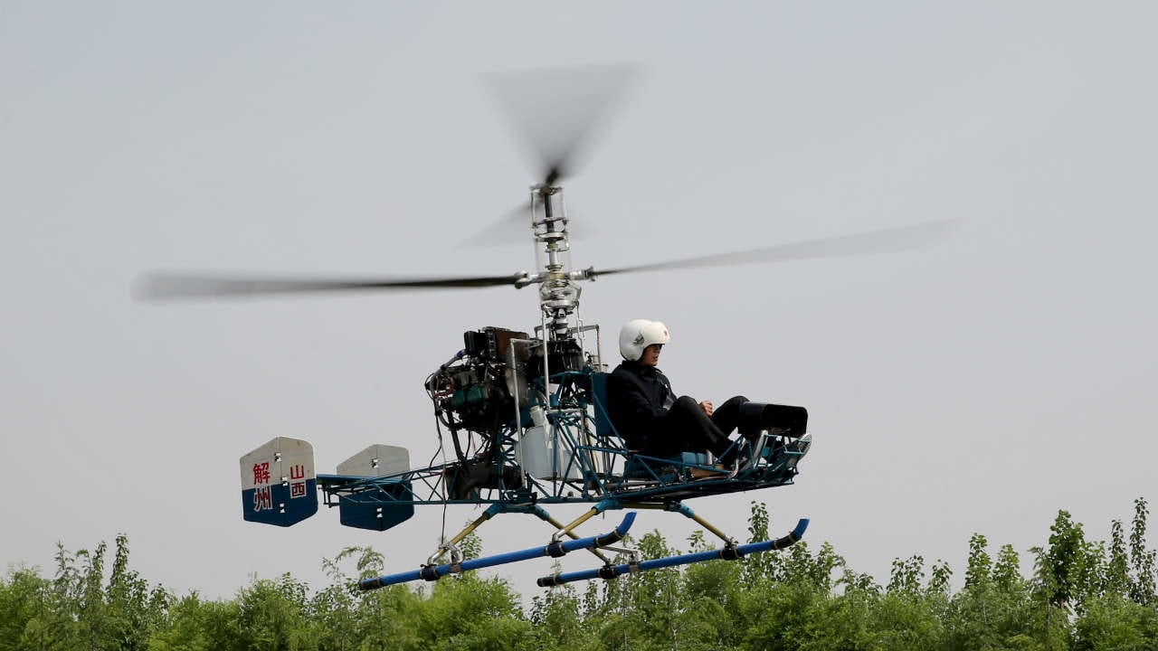 This home-made helicopter was made by a sixty-year-old inventor Guo Leiting, in Yuncheng, Shanxi province. (REUTERS)