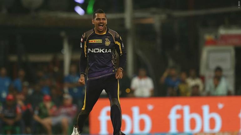 Sunil Narine spin bowling celebration Kolkata Knight Riders IPL