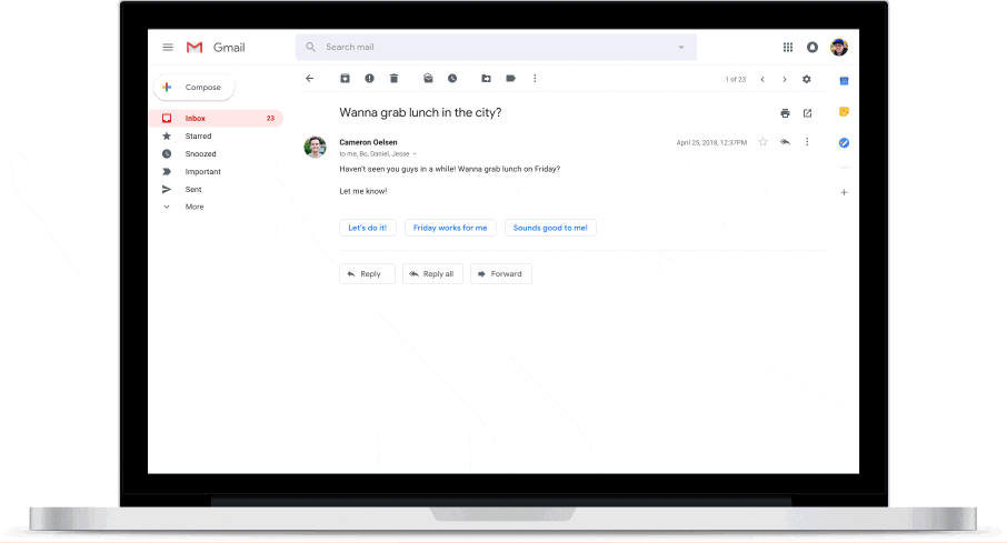 Gmail Smart Reply | Google has also added the ‘Smart Reply’ option on the web to help users reply to messages faster. (Image: Google) Gmail Smart Reply | Google has also added the ‘Smart Reply’ option on the web to help users reply to messages faster. (Image: Google)