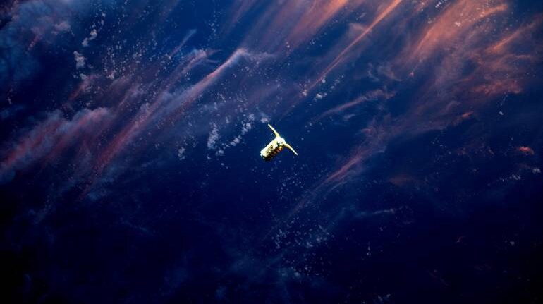 Expedition 51 Flight Engineer Thomas Pesquet of the European Space Agency photographed Orbital ATK's Cygnus spacecraft as it approached the International Space Station, April 22, 2017. Using the station's robotic Canadarm2, Cygnus was successfully captured by Pesquet and Commander Peggy Whitson at 6:05 a.m. EDT. The spacecrafts arrival brought more than 7,600 pounds of research and supplies to support Expedition 51 and 52.  NASA/ESA/Handout via REUTERS  ATTENTION EDITORS - THIS IMAGE WAS PROVIDED BY A THIRD PARTY - RC1C0F04C520