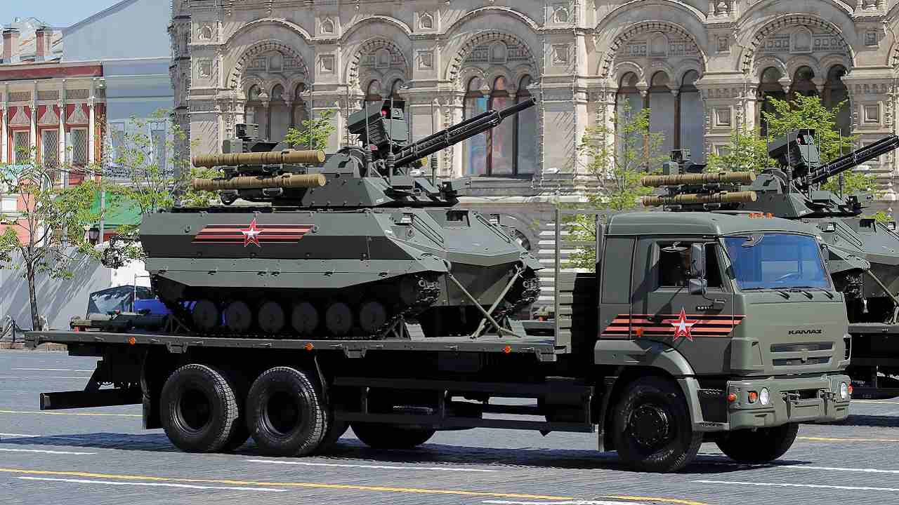 The World War II was the deadliest conflict in human history causing up to 85 million fatalities most of which were civilians in the Soviet Union and China. (In picture: A Russian Uran-9 unmanned armoured reconnaissance and infantry support vehicle in Moscow)