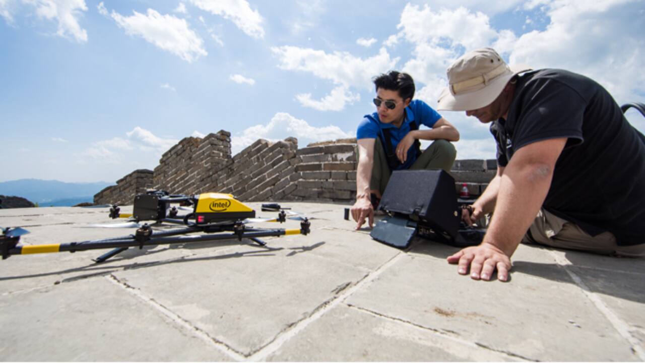 Intel's drone and AI technology helping restore the Great Wall of China