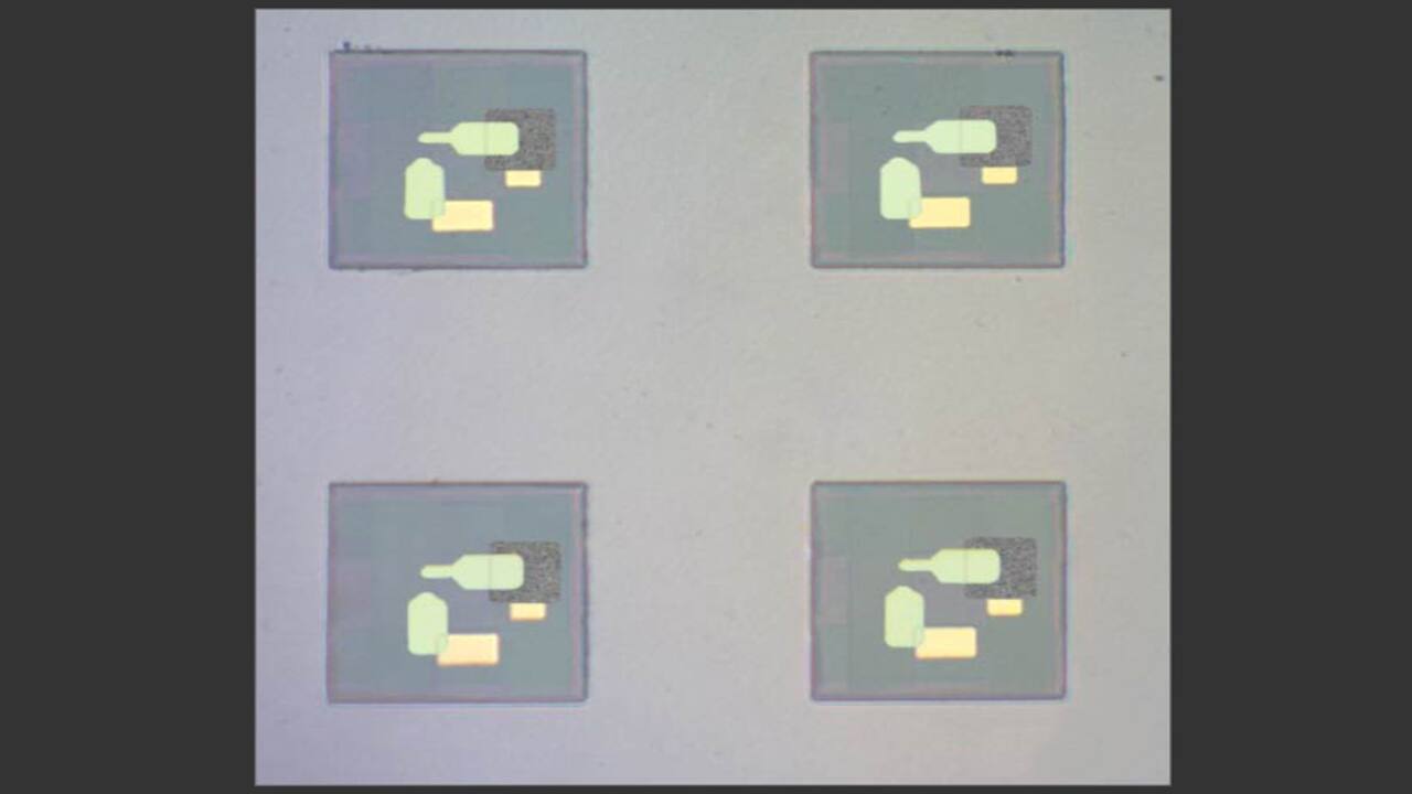 Optical images show circuits made by the research team, attached to particles just a few hundred nanometers across|MIT
