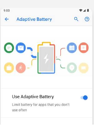 Adaptive Battery - Android analyses the usage pattern and prioritises power to the apps that are used frequently. Adaptive Battery - Android analyses the usage pattern and prioritises power to the apps that are used frequently.