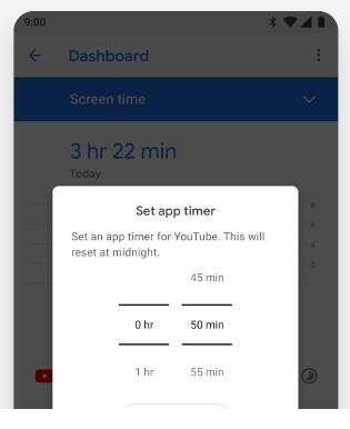 Digital Wellbeing App Timer - Lets the user set a timer on usage of the app after which the icon of the app greys out. Digital Wellbeing App Timer - Lets the user set a timer on usage of the app after which the icon of the app greys out.