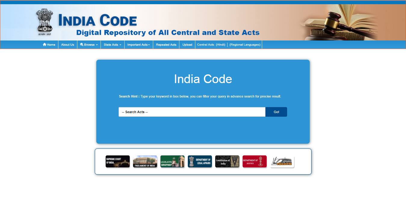 India Code website