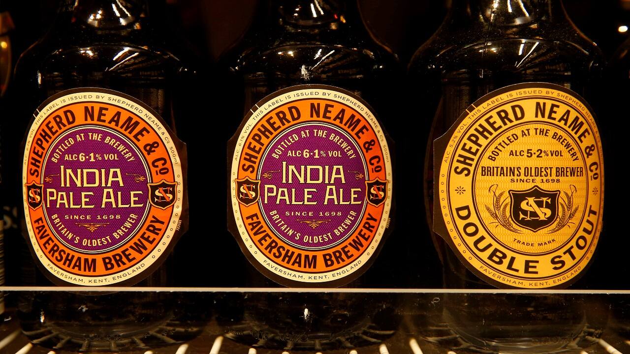 Ans. India pale ale. Addition of larger percentage of alcohol and hops, led to the invention of India pale ale in about 1787 by Bow Brewery. (Image: Reuters)