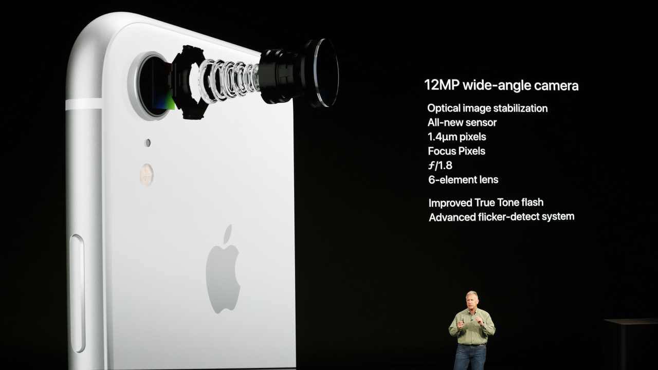 On the optics front, iPhone XR comes equipped with a 12MP rear camera with an aperture rate of ƒ/1.8. In the front, there is a 7MP camera with an aperture rate of ƒ/2.2. iPhone XR is available in six peppy colours--red, yellow, white, coral, black and blue. (Image: Reuters) On the optics front, iPhone XR comes equipped with a 12MP rear camera with an aperture rate of ƒ/1.8. In the front, there is a 7MP camera with an aperture rate of ƒ/2.2. iPhone XR is available in six peppy colours--red, yellow, white, coral, black and blue. (Image: Reuters)