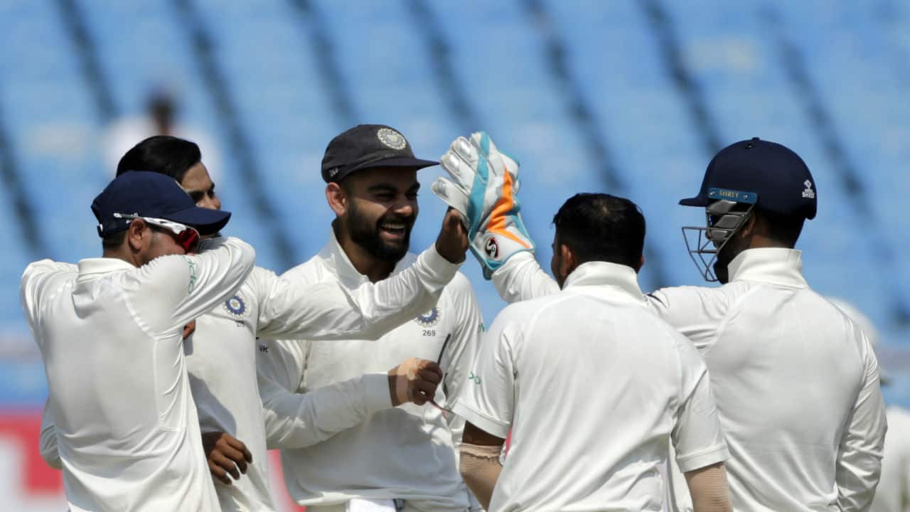 After bowling out West Indies for a paltry 181 runs in the first innings, India managed to keep a 468-run lead. India then enforced a follow-on and cleaned up the visitors for 196 runs to register an emphatic win by an innings and 272 runs. India thus have won all the seven Test in which they have taken a first-innings lead of 400-plus runs. (Image: AP) After bowling out West Indies for a paltry 181 runs in the first innings, India managed to keep a 468-run lead. India then enforced a follow-on and cleaned up the visitors for 196 runs to register an emphatic win by an innings and 272 runs. India thus have won all the seven Test in which they have taken a first-innings lead of 400-plus runs. (Image: AP)