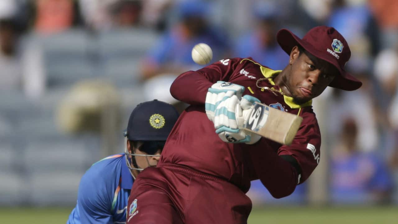 In form batsman Shimron Hetmyer hit a few lusty blows during his stay in the middle. The young batsman hit three sixes and two boundaries in his innings of 37. (Image: AP) In form batsman Shimron Hetmyer hit a few lusty blows during his stay in the middle. The young batsman hit three sixes and two boundaries in his innings of 37. (Image: AP)