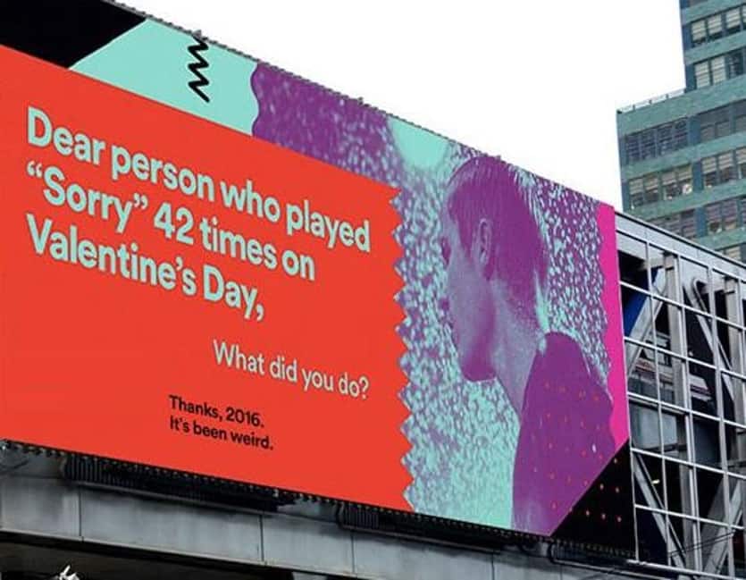 Which company came up with this billboard ad at the end of the year 2016? Which company came up with this billboard ad at the end of the year 2016?