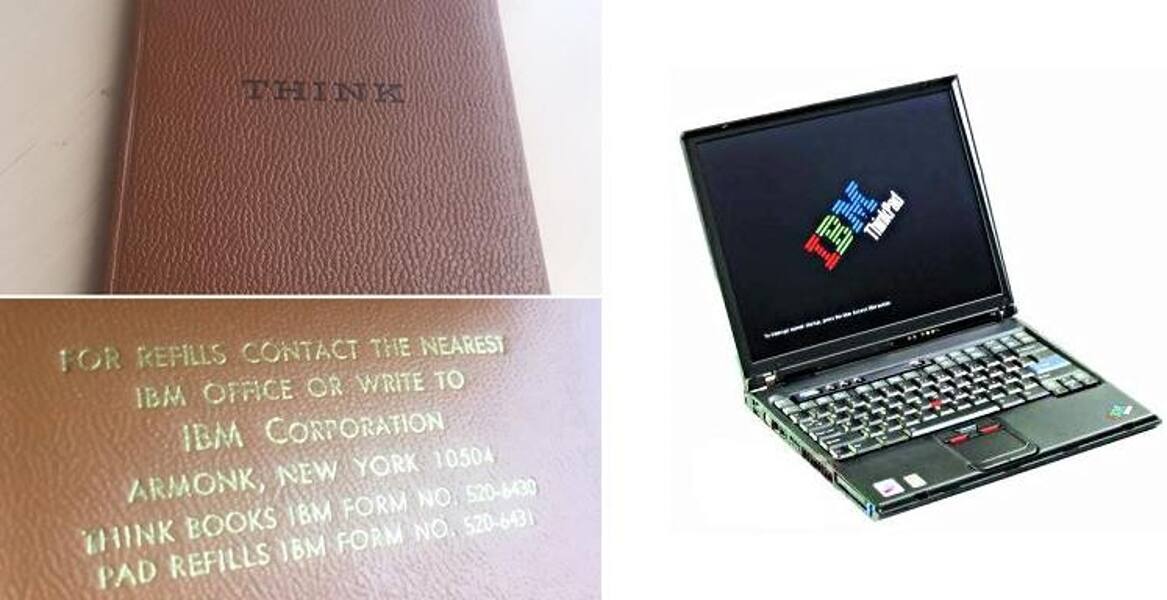 IBM ThinkPad The name "ThinkPad" was suggested by IBM employee Denny Wainwright, who had a "THINK" notepad in his pocket. IBM ThinkPad The name "ThinkPad" was suggested by IBM employee Denny Wainwright, who had a "THINK" notepad in his pocket.