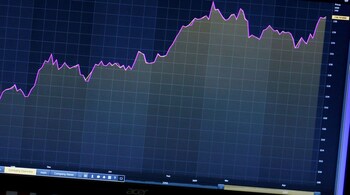 A trader looks at a screen that charts the S&P 500 on the floor of the New York Stock Exchange (NYSE) in New York, U.S., April 27, 2017. REUTERS/Brendan McDermid - RC1AEDB43D00