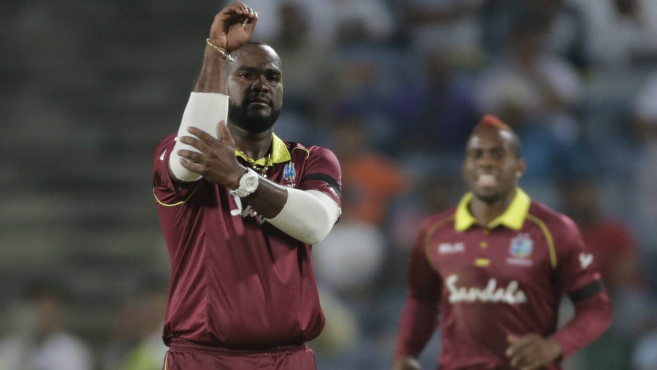 Shikhar Dhawan and Virat Kohli then stitched together a 79-run partnership for the 2nd wicket. Ashley Nurse broke the partnership when he trapped Dhawan LBW in the 18th over. As Dhawan fell Kohli held the fort from the other end and played some delightful shots. Obed McCOy then dismissed Ambati Rayudu in the 26th over. (Image: AP) Shikhar Dhawan and Virat Kohli then stitched together a 79-run partnership for the 2nd wicket. Ashley Nurse broke the partnership when he trapped Dhawan LBW in the 18th over. As Dhawan fell Kohli held the fort from the other end and played some delightful shots. Obed McCOy then dismissed Ambati Rayudu in the 26th over. (Image: AP)
