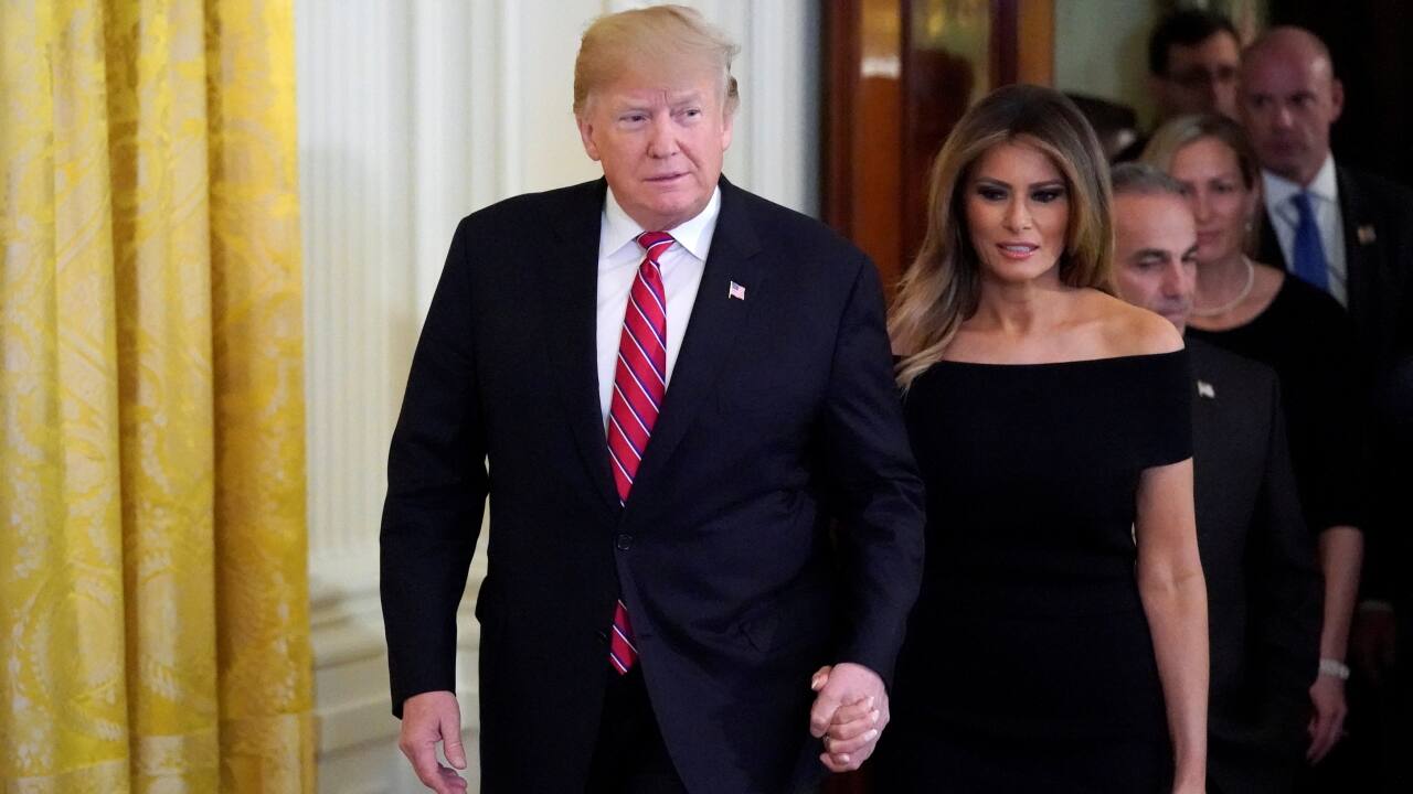 In May, US First Lady Melania Trump was away from public eye for almost three weeks. Speculation and conspiracy theories were afloat, but Trump put a rest to all of this when he tweeted that she was back and doing well. “Great to have our incredible First Lady back home in the White House. Melanie is feeling and doing really well”. We’re not sure what Melania thought of it. (Image: Reuters) In May, US First Lady Melania Trump was away from public eye for almost three weeks. Speculation and conspiracy theories were afloat, but Trump put a rest to all of this when he tweeted that she was back and doing well. “Great to have our incredible First Lady back home in the White House. Melanie is feeling and doing really well”. We’re not sure what Melania thought of it. (Image: Reuters)