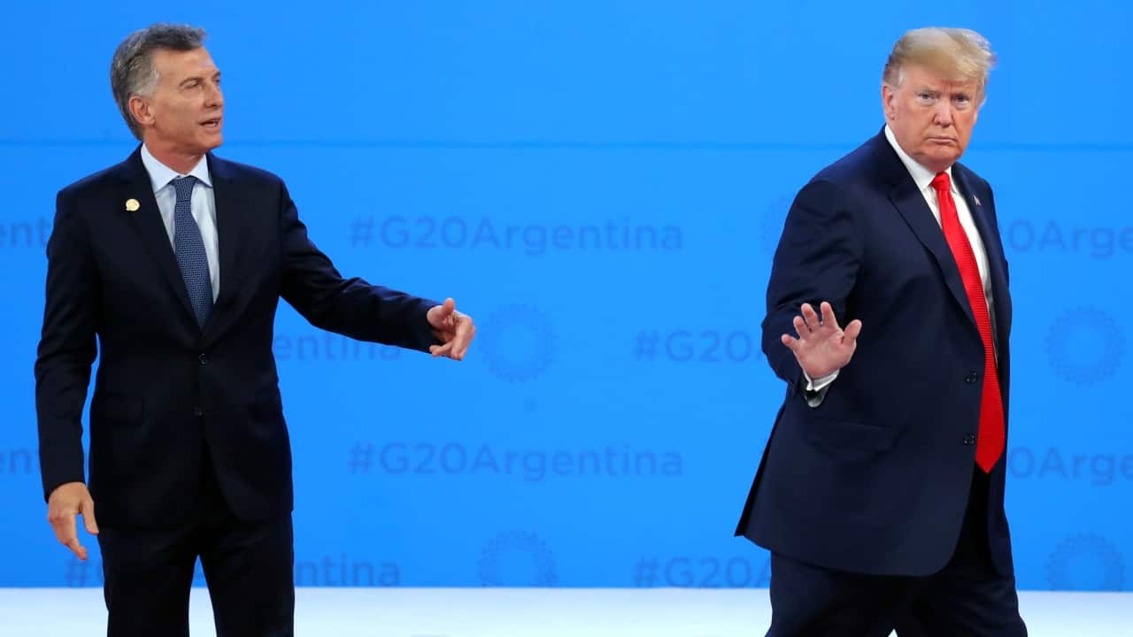 On December 4, while at the Buenos Aires G20 Summit, Trump was supposed to stay on stage after shaking hands with Argentine President Mauricio Macri. Instead, Trump walked out of the stage and when an aide went to call him back, a mic recorded Trump saying “get me out of here”. (Image: Reuters) On December 4, while at the Buenos Aires G20 Summit, Trump was supposed to stay on stage after shaking hands with Argentine President Mauricio Macri. Instead, Trump walked out of the stage and when an aide went to call him back, a mic recorded Trump saying “get me out of here”. (Image: Reuters)