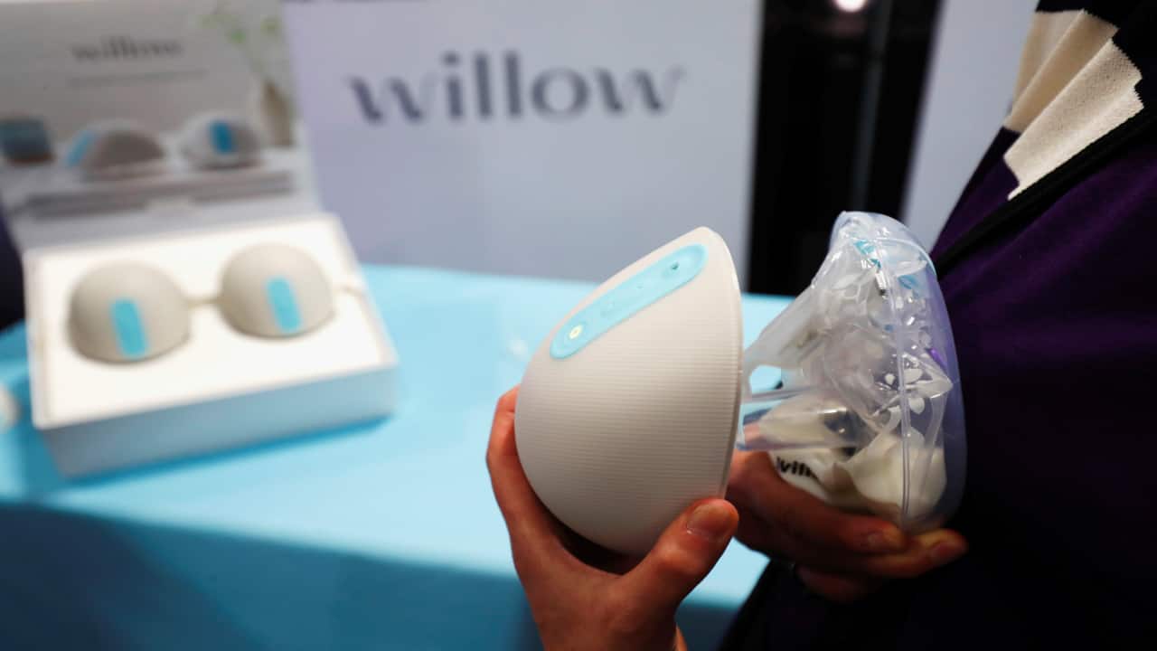 A Willow, which is a wearable, in-bra breast milk pump, is displayed at &quot;CES Unveiled&quot;. (Image: Reuters)