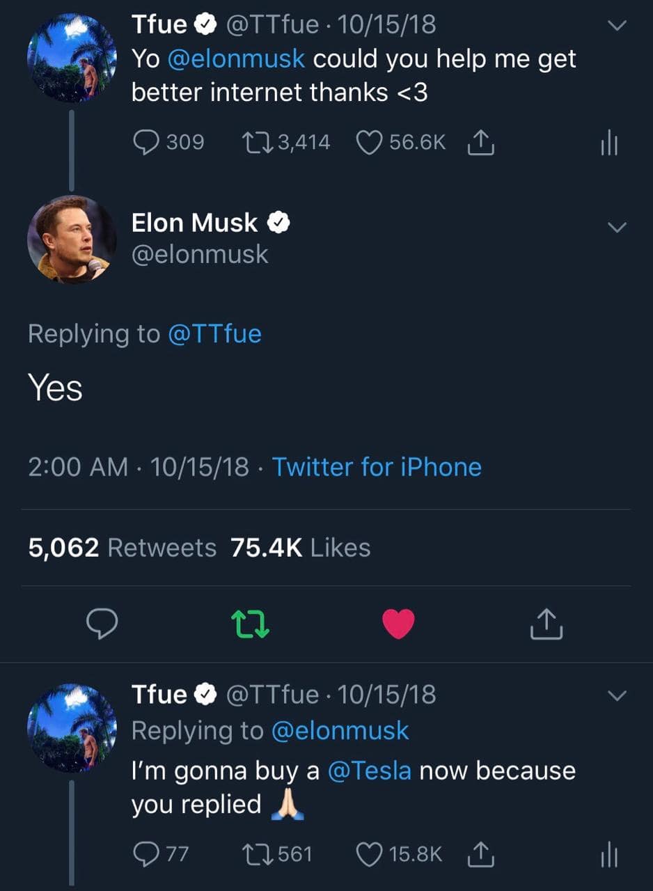 Fortnite Elon Musk Twitter Fortnite Player Buys Tesla Car After Elon Musk Replies To His Tweet