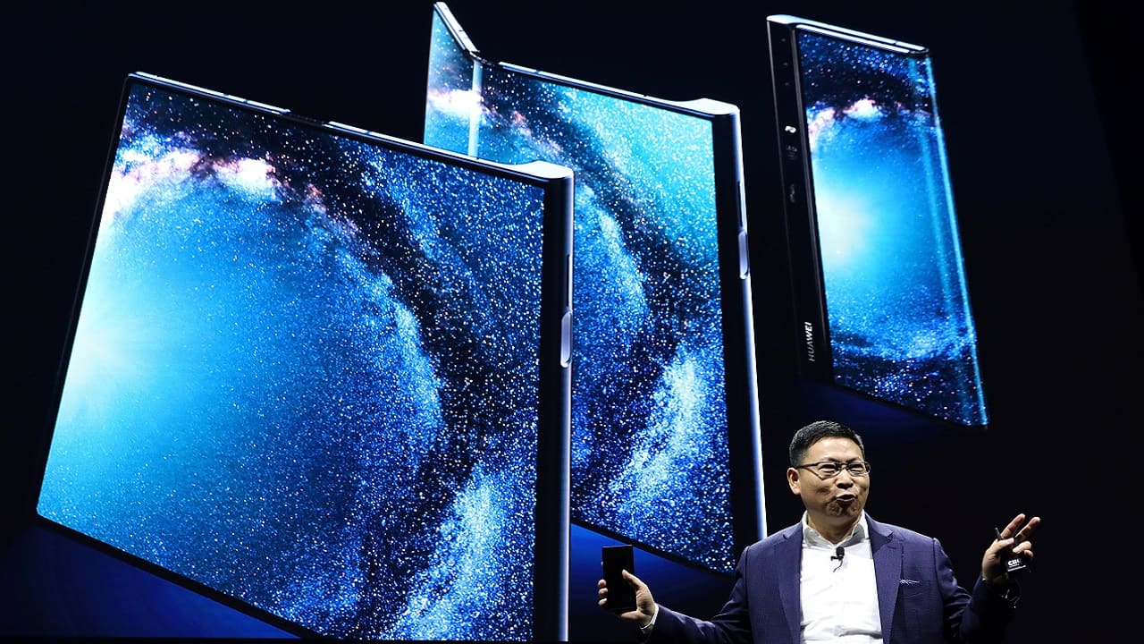 Richard Yu, CEO of the Huawei Consumer Business Group presents the new Mate X smartphone, ahead of the Mobile World Congress (MWC 19) in Barcelona, Spain, February 24, 2019. REUTERS/Sergio Perez 