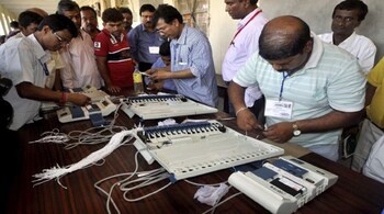 The Election Commission says Electronic Voting Machines were damaged in seven polling stations on May 13.