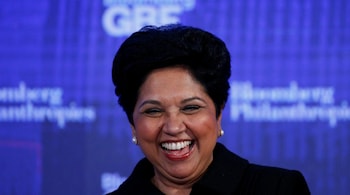 Indra Nooyi devotes many pages in the book to a serious discussion about how companies must step up to provide employees an infrastructure of care so they can breathe easy. (Source: Reuters)