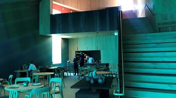 Snoehetta’s gradient lighting and the deep sea colours popping through the tall window makes Under’s champagne room a delightful intersection between the guests and the wild sea. The overall demeanour of the restaurant is light and airy, with the custom oak furniture warming up the place maintaining the balance between the exterior sea bed and the interior. (Image: Reuters)