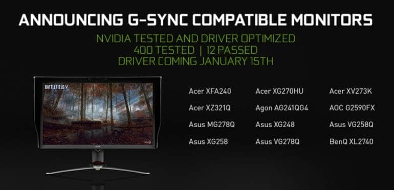 nvidia g-sync compatible monitors