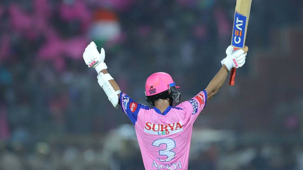 Rahane competed his seocd IPL century in the 17th over as RR were on course of a big total. 