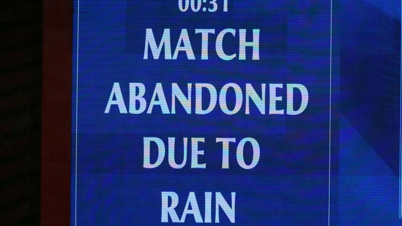 Soon after the wicket, heavens opened again and the match had to be abandoned due to rain. 