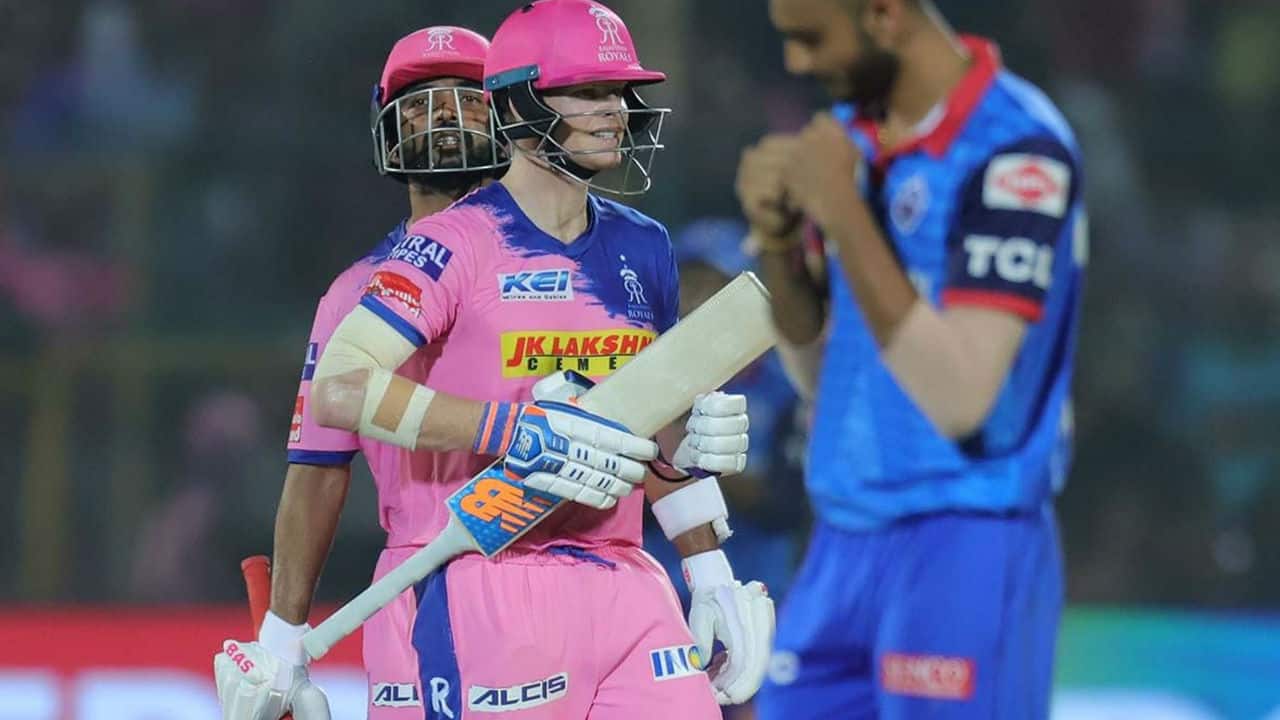 Smith was dismissed soon after he completed his half-century by Axar Patel in the 14th over. The RR skipper made 50 off 32 balls. 