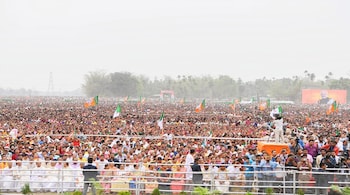 BJP supporters during a Narendra Modi rally in Gohpur, Assam. (Image: BJP, Twitter)