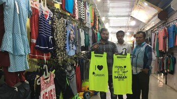 One of the shop owners in Daman