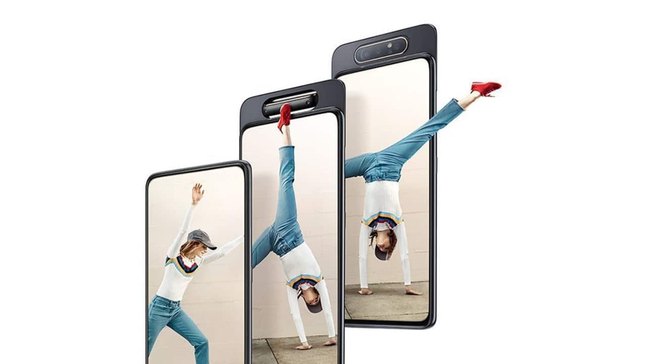 Samsung Galaxy A80 | The Galaxy A80 took slightly longer to makes its way to Indian markets than the Zenfone 6, but like the Zonefone 6, it too features a flipping camera module. The A80 packs a triple rear camera setup which doubles as a front shooter. The A80 has a 48-megapixel primary sensor with f/2.0 aperture, an 8-megapixel ultra-wide lens, and a 3D depth sensor. Like with the Asus 6z, using the main camera module as the front-facing shooter comes with a ton of benefits. The Galaxy A80 also sports one of the best chipsets Qualcomm has to offer, the Snapdragon 730G. The large AMOLED panel on the front is excellent for consuming entertainment. 