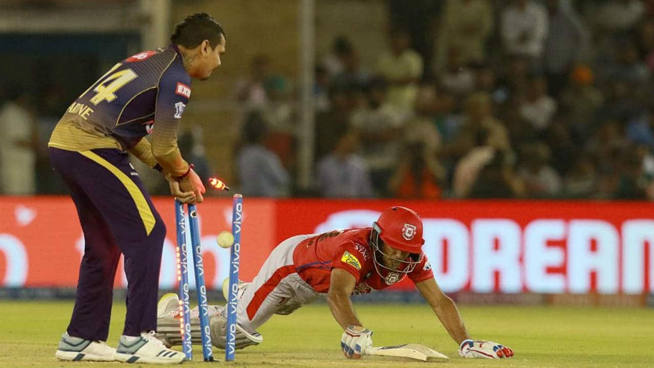 Mayank Agarwal added a fighting 36 off 26 balls before getting run out in the 14th over and Harry Gurney got rid of Mandeep Singh in the 18th over. Mandeep returned with 25 off 17 as KXIP were down to 149/5. (Image: BCCI, iplt20.com)