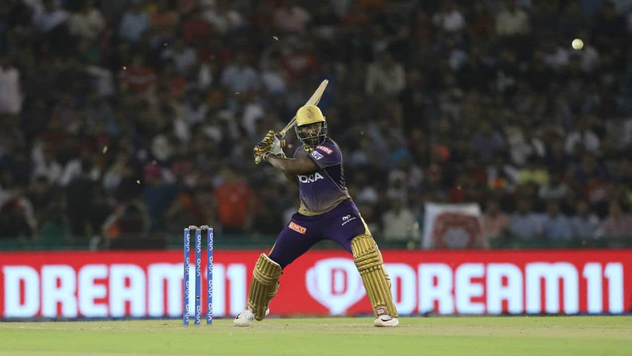 Andre Russell hit 24 off just 14 balls before Mohammed Shami sent him back in the 15th over. KKR needed just 34 off 31 balls to win when Russell walked back. (Image: BCCI, iplt20.com)