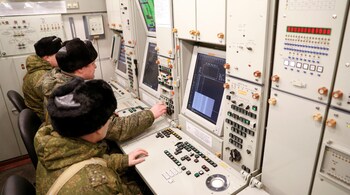 Russian servicemen working inside a command centre at a new S-400 system deployed at a military base outside the town of Gvardeysk near Kaliningrad, Russia. (Representative image: Reuters)