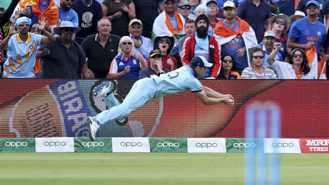 In his first outing in a World Cup game Rishabh Pant scored a decent 32 off 29 balls before a stunning catch by Woakes at deep square leg off the bowling of Plunkett ended Pant's stay in the middle. Pant was out in the 40th over with India struggling at 226/4. (Image: AP) In his first outing in a World Cup game Rishabh Pant scored a decent 32 off 29 balls before a stunning catch by Woakes at deep square leg off the bowling of Plunkett ended Pant's stay in the middle. Pant was out in the 40th over with India struggling at 226/4. (Image: AP)