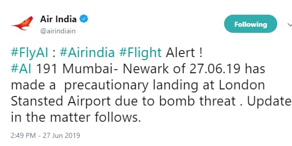 Bomb Threat On Mumbai-Newark Flight Was A Hoax, Plane Airborne Again ...