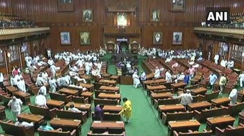 The first MLA to be captured exiting was Tiptur's Shadakshari of Congress.