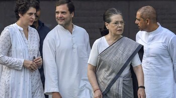 Priyanka Gandhi with brother Rahul Gandhi and mother Sonia Gandhi