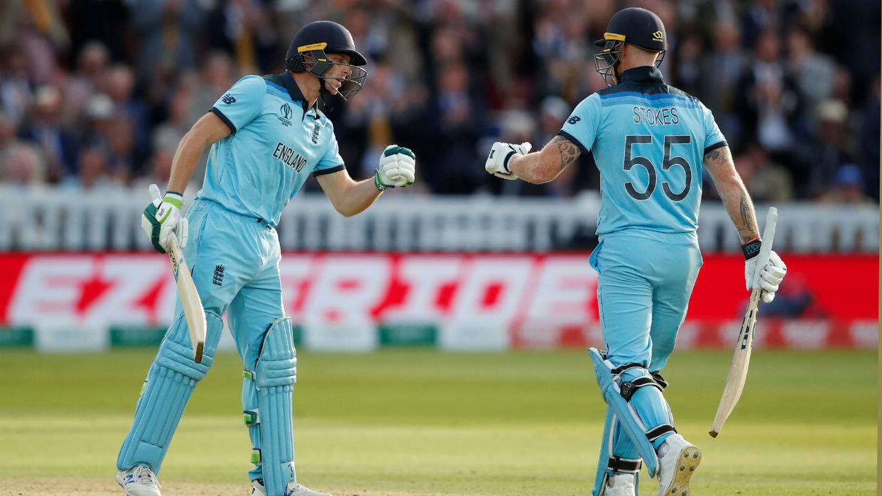 Stokes and Buttler walked out to bat for England in the Super Over. Bolult bowled the Super Over for New Zealand. Buttler and Stokes hammered 15 runs off the Super Over to set New Zealand 16 runs to win the World Cup. (Image: Reuters) Stokes and Buttler walked out to bat for England in the Super Over. Bolult bowled the Super Over for New Zealand. Buttler and Stokes hammered 15 runs off the Super Over to set New Zealand 16 runs to win the World Cup. (Image: Reuters)