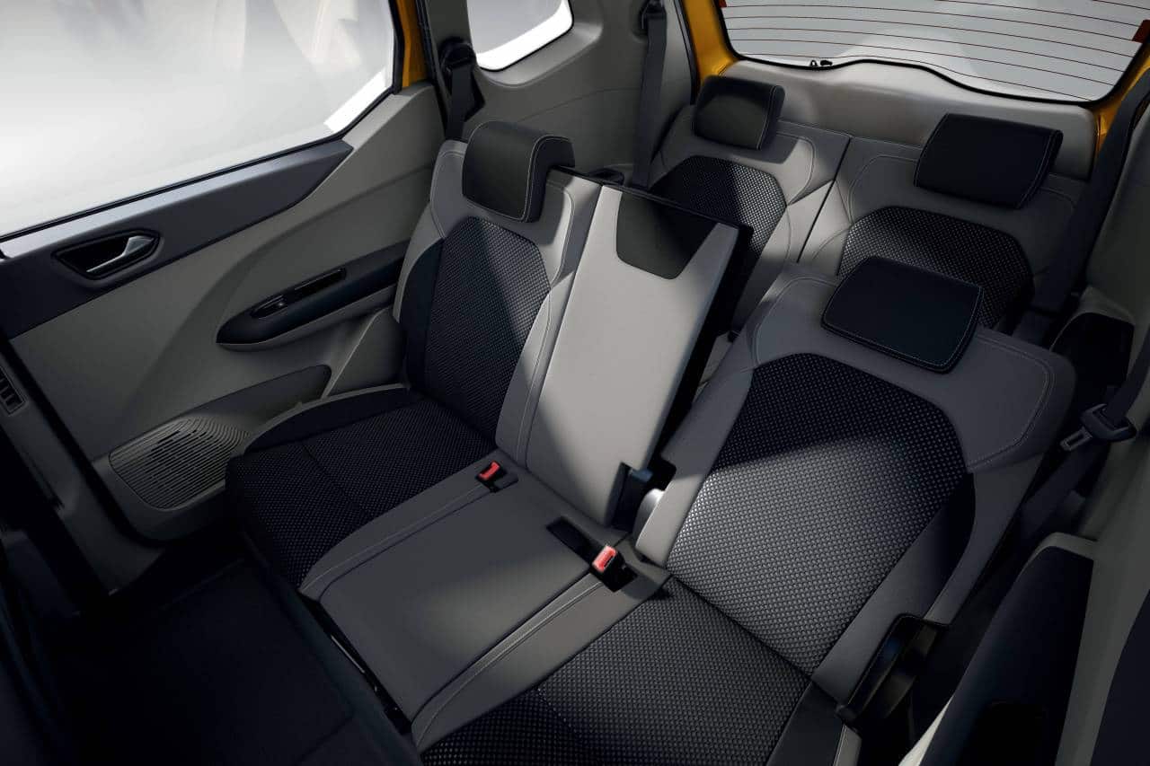 The Triber offers sliding, reclinable, foldable and tumble second-row seats along with the large door opening angles (74° on rear doors) which provide the best level ingress and egress of its segment (Image: Renault)
