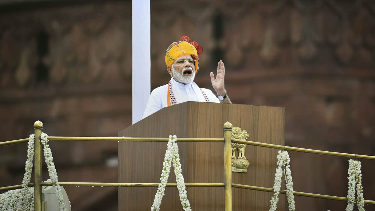 Prime Minister Narendra Modi on Independence Day in 2019 (Image-PTI)