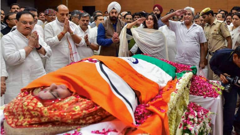 Highlights: Sushma Swaraj cremated with full state honours, India in mourning