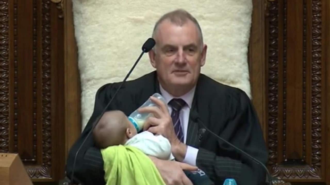 New Zealand Speaker cradles MP Tamati Coffey’s baby during House debate New Zealand Speaker cradles MP Tamati Coffey’s baby during House debate