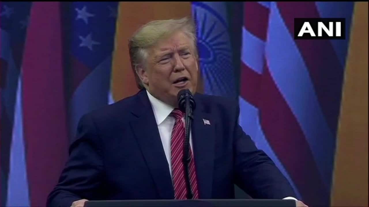 During his address, Trump highlighted the importance of the Indian-American community in the US and said that 'Howdy, Modi' is a 'profoundly historic event' (Image: ANI)
