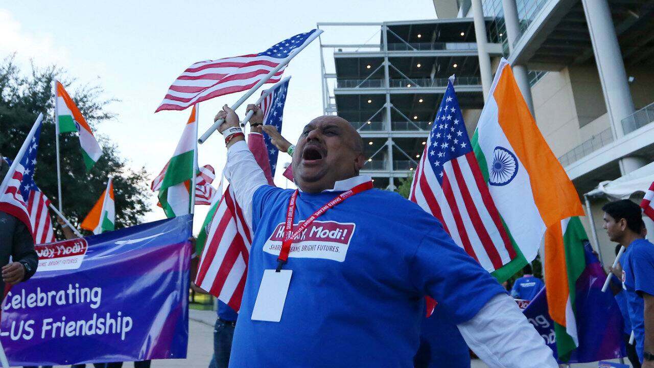 A huge gathering of supporters arrived at the sprawling NRG Stadium to watch PM Modi's address (Image: Reuters) 
