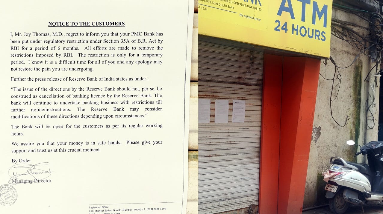 What PMC bank has to say on this? | In a letter to customers, PMC Bank's MD Joy Thomas said that all efforts are bring made to remove the restrictions imposed by the RBI. The restrictions are only for a temporary period. &quot;I know it is a difficult time for all of you and any apology may not restore the pain you are undergoing,&quot; Thomas said. &quot;The bank will be open for the customers as per its regular working hours. We assure you that your money is in safe hands,&quot; he added. (Image: Moneycontrol)